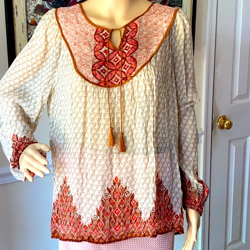 Lucky Brand Boho Chiffon Blouse